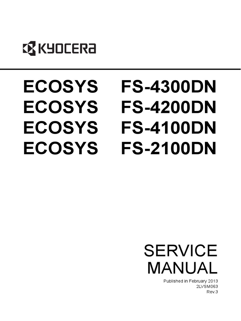 Kyocera ECOSYS FS-2100DN FS-4100DN FS-4200DN FS-4300DN Service Manual |  Secure Digital | Microsoft Windows