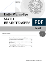 Brain Teasers - Dalily Warm-Ups - Level I