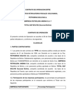 CONTRATO de OPERACION ENTREypfb, Andina, Petrobras, Total