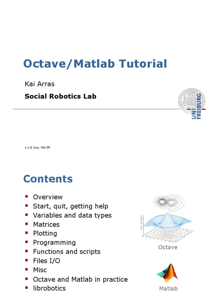 Octave/Matlab Tutorial Guide | PDF | Computers