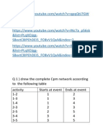 Q 1) Drew The Complete CPM Network Acoording To The Following Table Activity Starts at Event Ends at Event 1-2 1-3 1-4 2-3 2-5 3-4 3-5 1 1 1 2 2 3 3 2 3 4 3 5 4 5