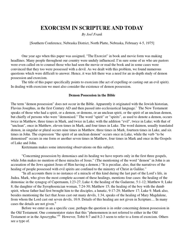 Frank Exorcism Pdf Demonic Possession Exorcism