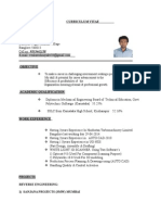 Curriculum Vitae Summary for Mechanical Engineer