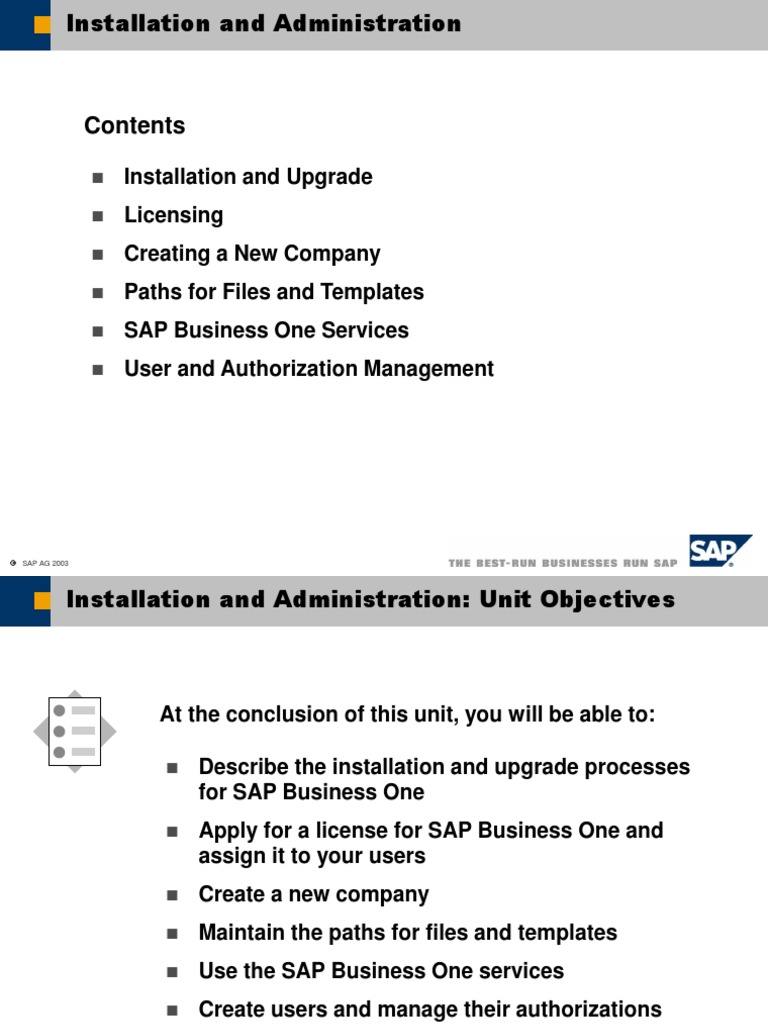 01 Installation and Administration | PDF | Sap Se | Databases
