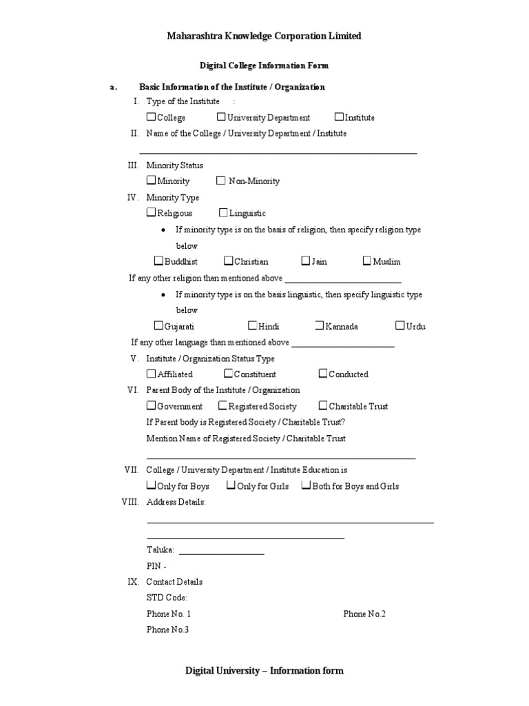 Institute Defination Form | PDF | Religion And Belief