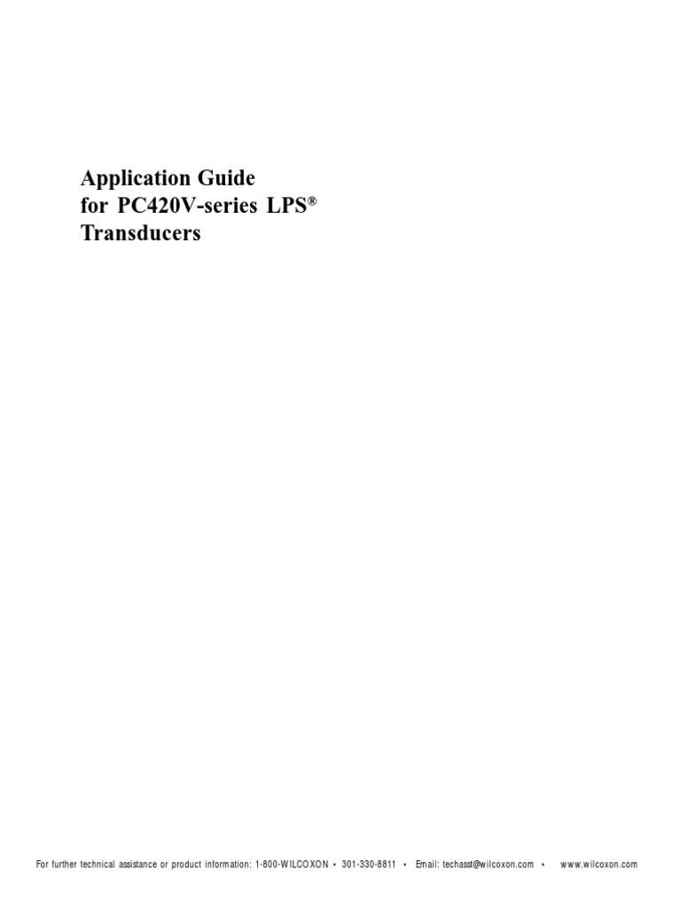 Application Guide For PC420V-series LPS Transducers | PDF | Voltage ...