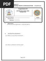 Data Comm - Expt 1 Setting Local Area Connection