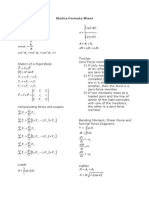 Formula Sheet Statics