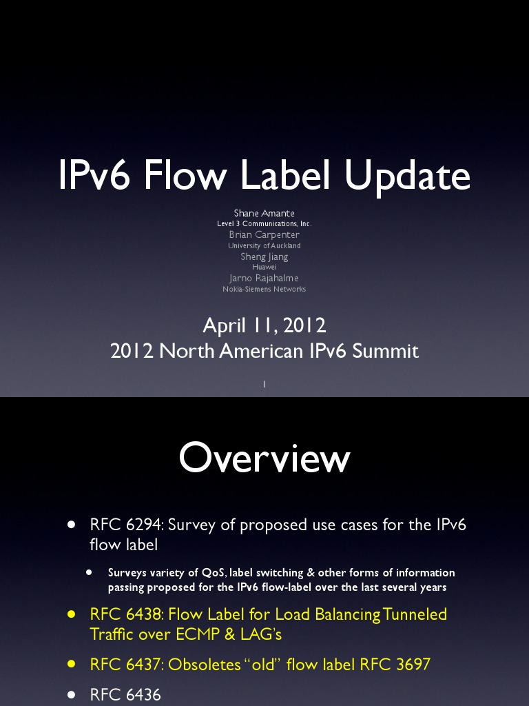 IPv6 Flow Label Optimization Overview | PDF | I Pv6 | Multiprotocol ...