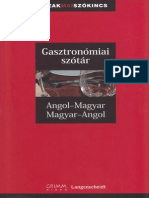 Gasztronomiai Szotar Angol Magyar
