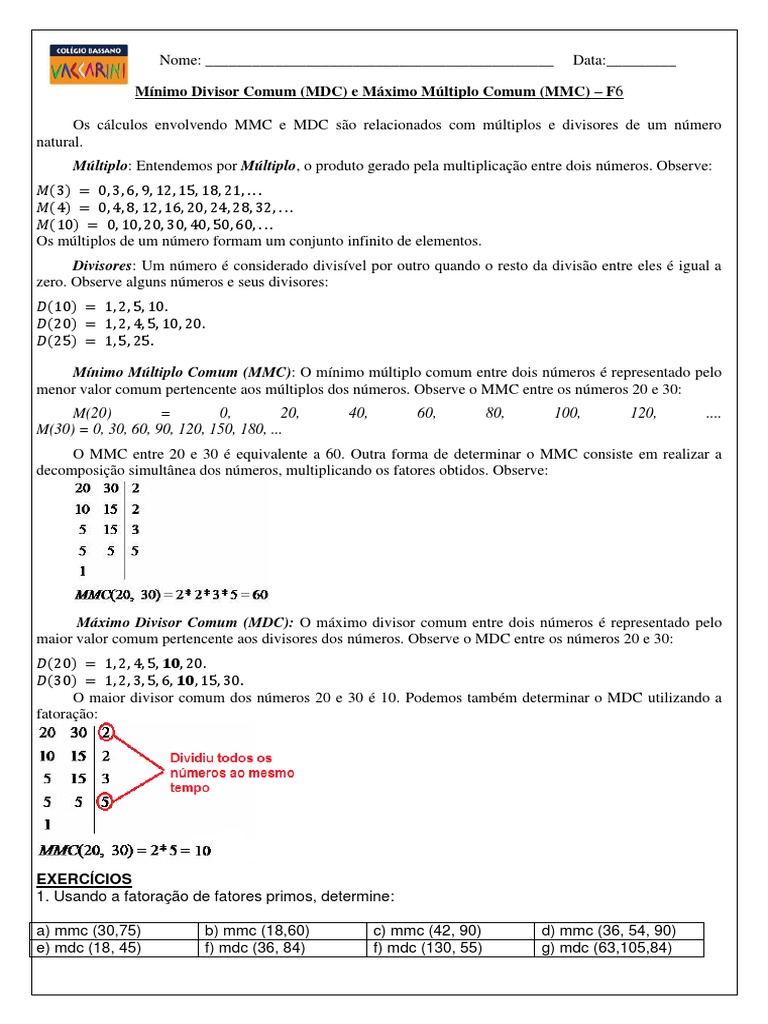 Problemas MMC e MDC | Números | Física e matemática