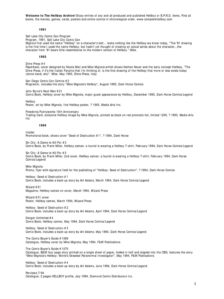 The Hellboy Archive | PDF | Media Industry | Comics