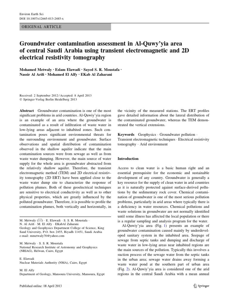 Groundwater pollution model image