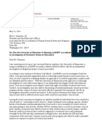 May 14, 2014 Letter to Elyse I. Summers from Leigh Turner AAHRPP regarding UMN research review