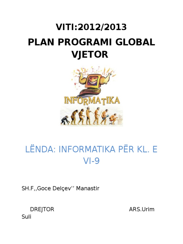 Plan Programi Per Klasen e 6nentvjecare | PDF