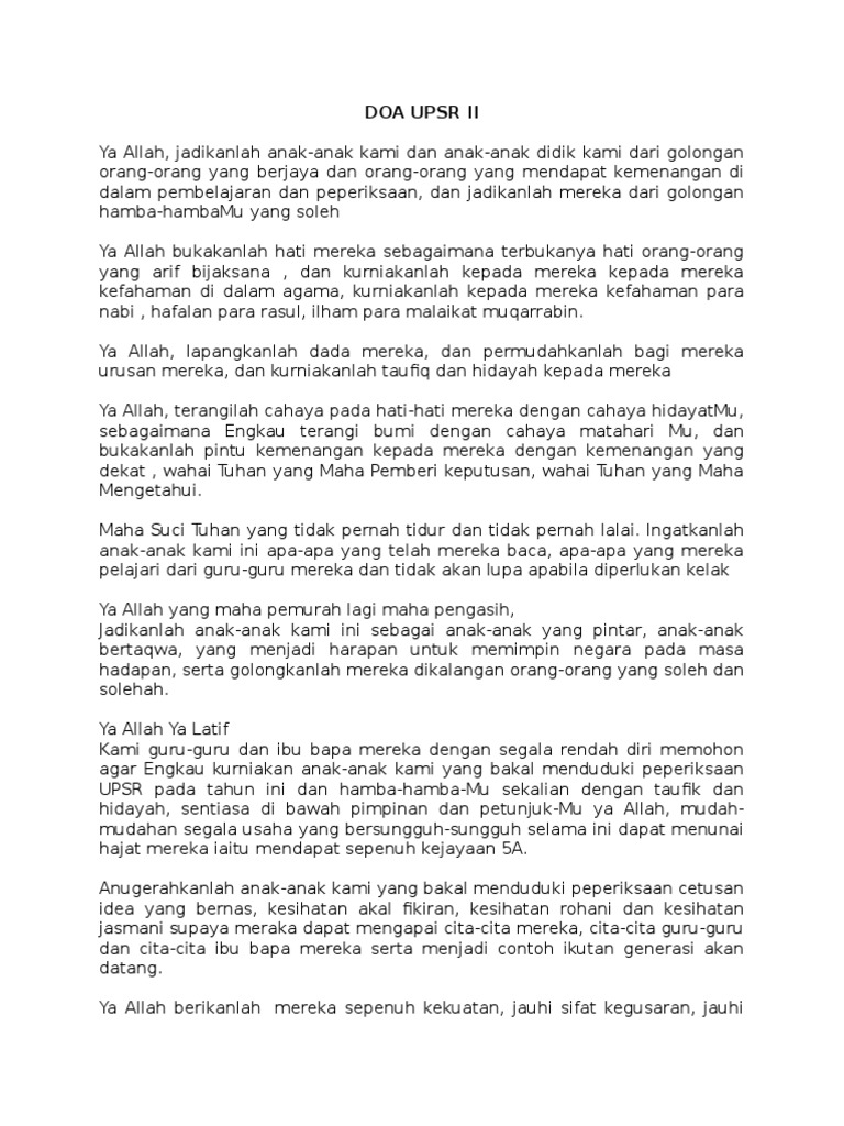 Doa Solat Hajat Upsr Pdf