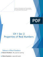 CH 1 Sec 2 Properties of Real Numbers