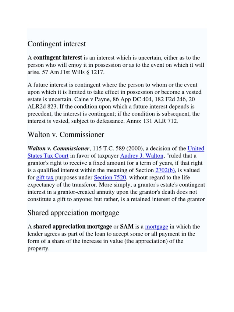 Contingent Interest | PDF | Beneficiary (Trust) | Trust Law