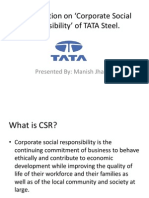 A Presentation On Corporate Social Responsibility'
