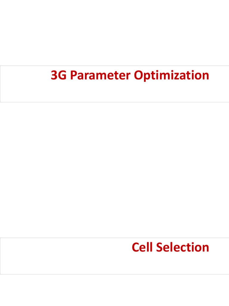 3G Cell Selection Parameters Overview | PDF | Decibel | Parameter ...