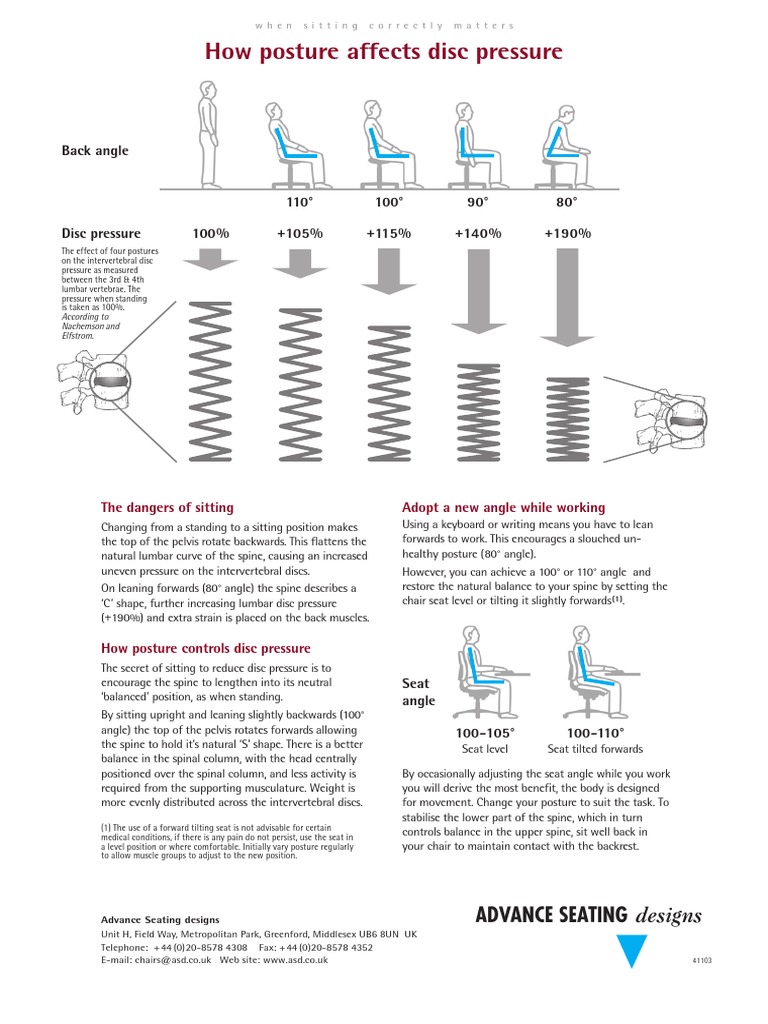 Optimal Sitting Posture Guide | PDF | Vertebral Column | Chair