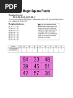 Magic Square Puzzle