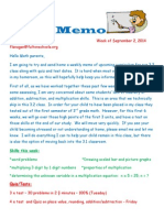 Math Memo - Week of September 2 2014