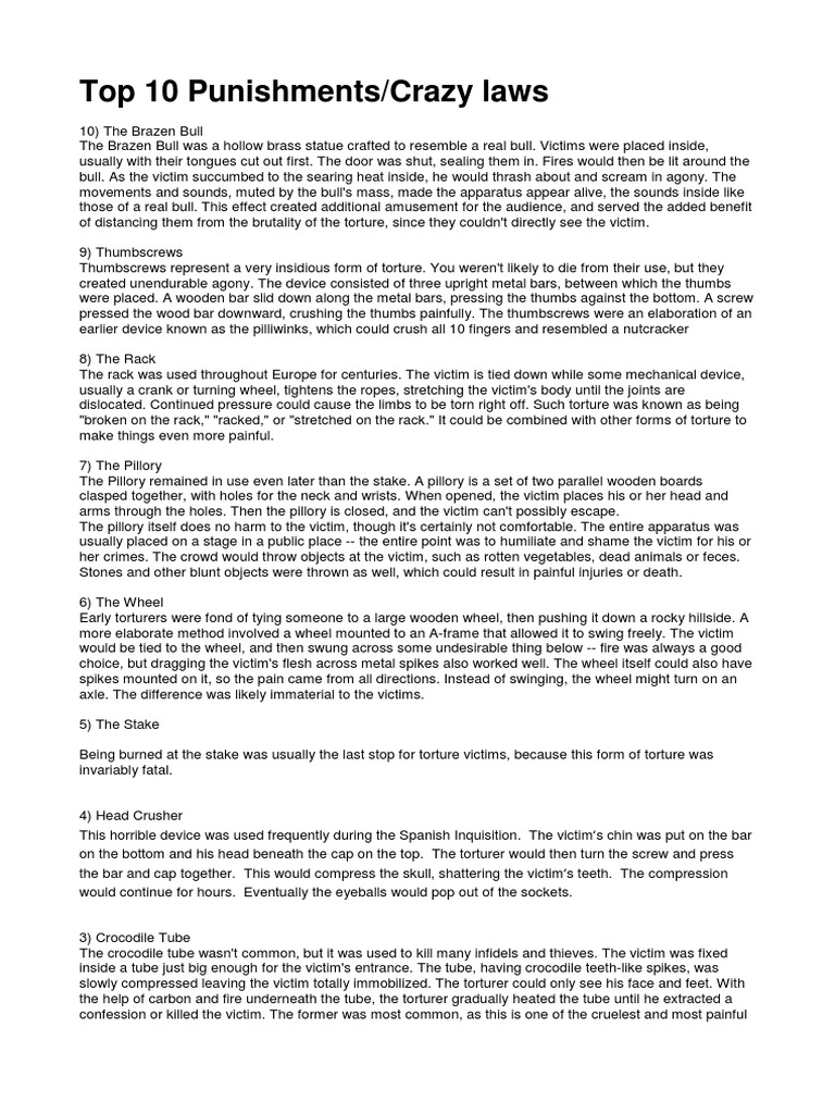 Conclusion of torture picture