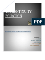 The Continuity Equation: A Seminar Report For Applied Mathematics