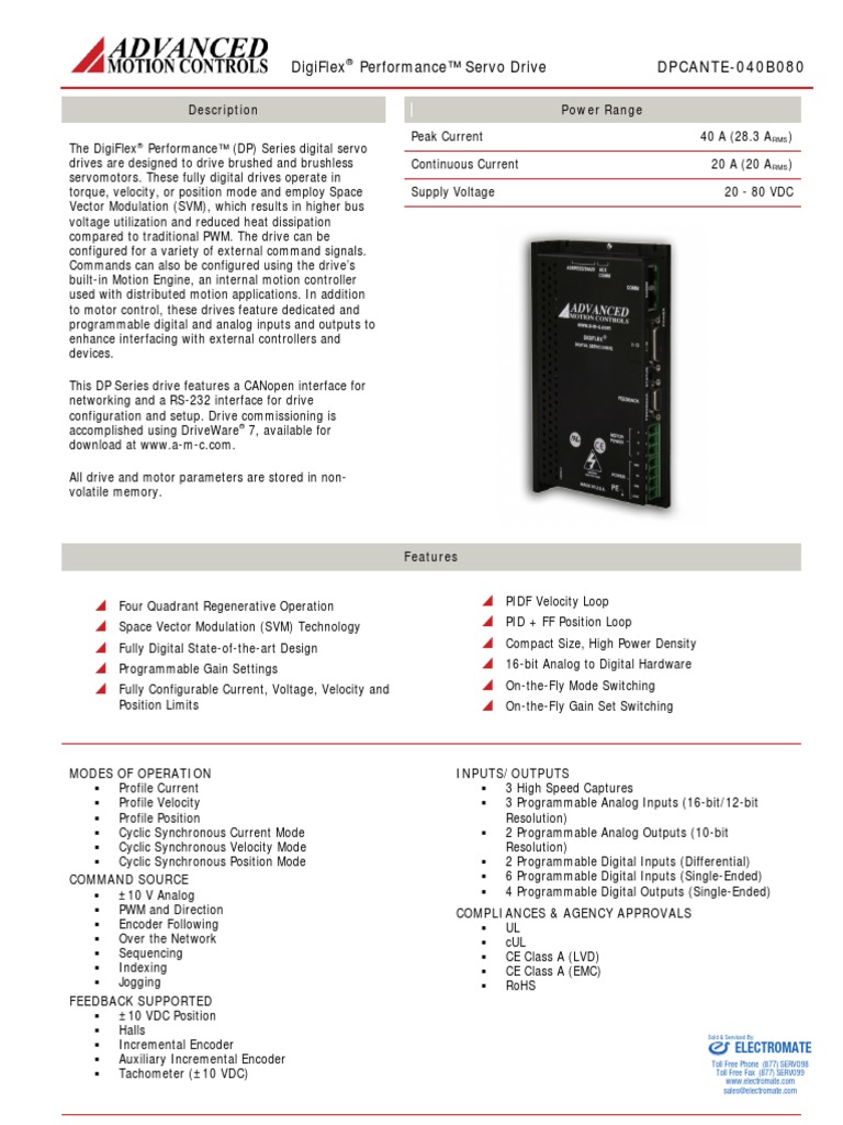 Advanced Motion Controls Dpcante-040b080 | PDF | Computers