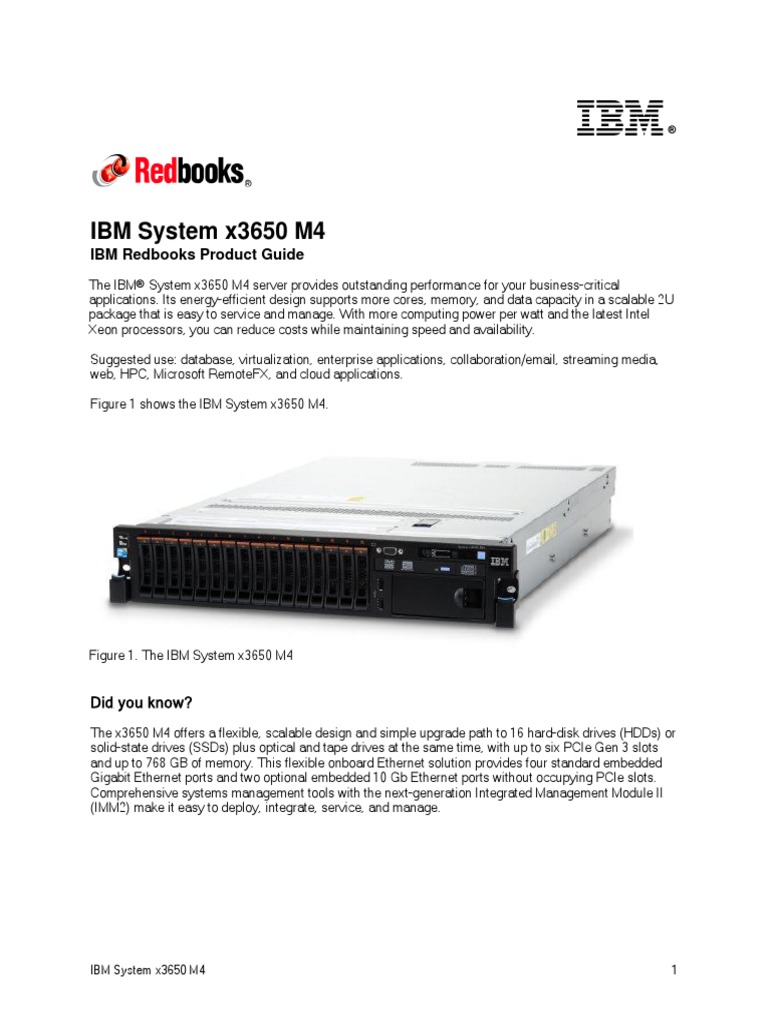 IBM System x3650 M4: IBM Redbooks Product Guide | PDF