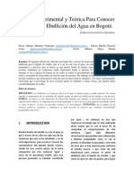 Prueba Experimental y Teórica para Conocer El Punto de Ebullición Del Agua en Bogotá