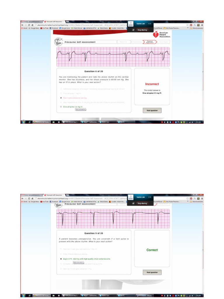 ACLS Test Printscreened | PDF