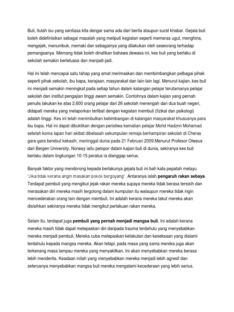 Surat Khabar Buli Sekolah