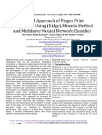 A Novel Approach of Finger Print Recognition Using (Ridge) Minutia Method and Multilayer Neural Network Classifier