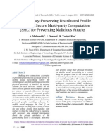 Find U-Privacy-Preserving Distributed Profile Matching in Secure Multi-party Computation (SMC) for Preventing Malicious Attacks by a. Mallareddy, J. Dharani, R.yadgiri Rao
