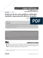 Ineficacia de Los Actos Jurídicos Celebrados Por Representantes Sin Poder