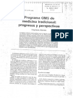 Programa de La OMS de Medicina Tradicional Progresos y Perspectivas