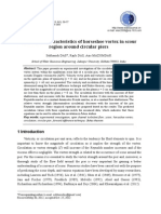 Circulation Characteristics of Horseshoe Vortex in Scour Region Around Circular Piers