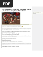 Calculate Critical Path Float ES EF LS LF