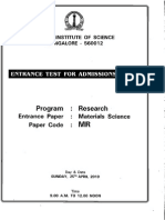 Materials Science Research 2010