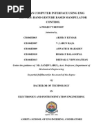 Human Computer Interface Using Emg Signals - Hand Gesture Based Manipulator Control