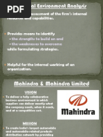 Internal Environment Analysis of Mahindra &mahindra and