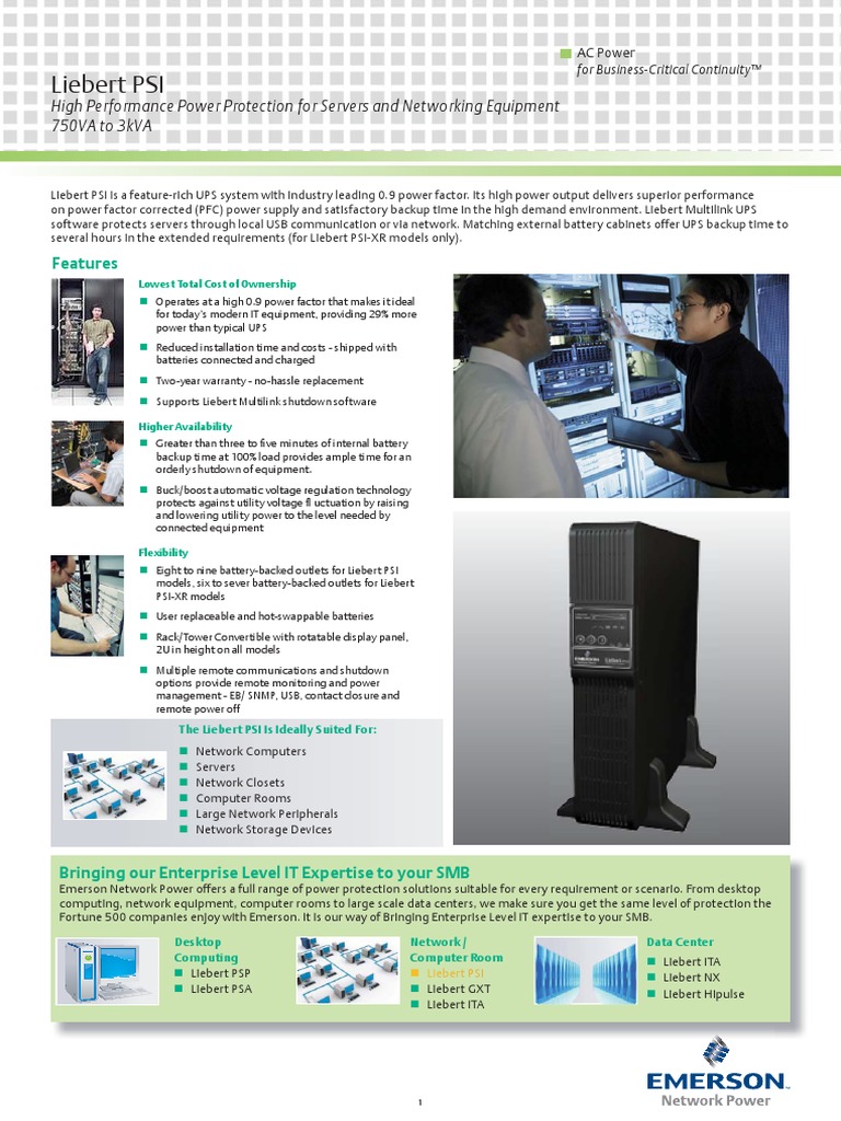 Liebert PSI: High Performance Power Protection For Servers and ...