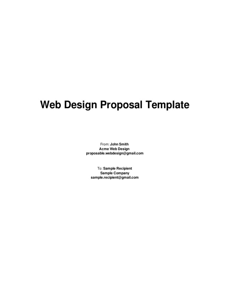A Comprehensive Web Design Proposal Planning, Development, Testing and Delivery PDF Design