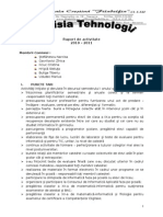 Raport Anual de Activiate - Comisia Tehnologii (2010 - 2011)