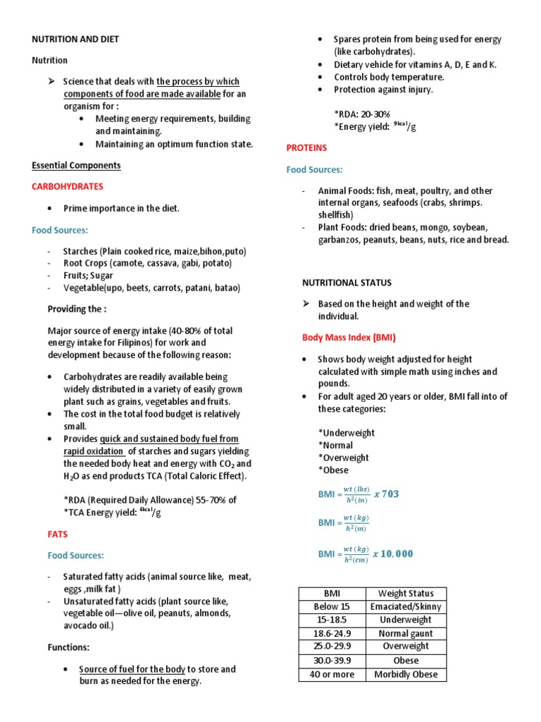 Nutrition Guidelines for Weight Management | PDF | Body Mass Index ...