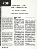 Fatigue of A36 Steel Laser Beam Weldments: Welds Are As Sound As Base Material