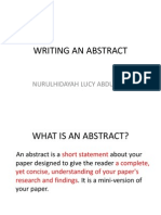 Writing An Abstract: Nurulhidayah Lucy Abdullah