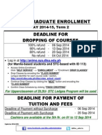 Undergraduate Enrollment: Deadline For Dropping of Courses